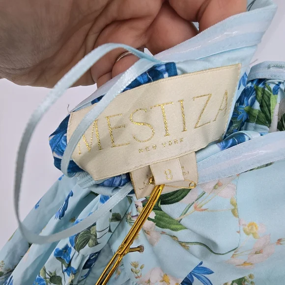 MESTIZA Odette Convertible Midi Dress blue floral size 8